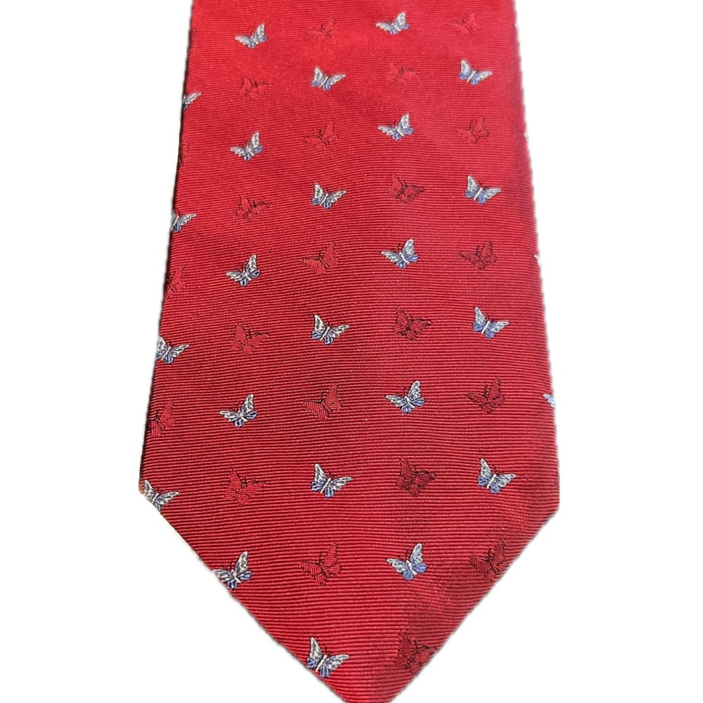 Brooks Brothers Red Tie with Butterfly Pattern